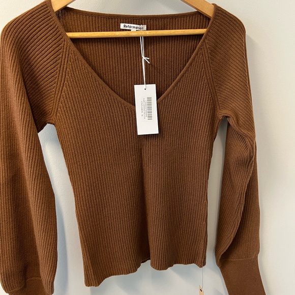 Reformation Hart Cashmere Sweater - Cinnamon - Picture 1 of 5